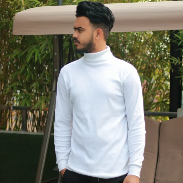 Men's Premium White Highneck - Image 2